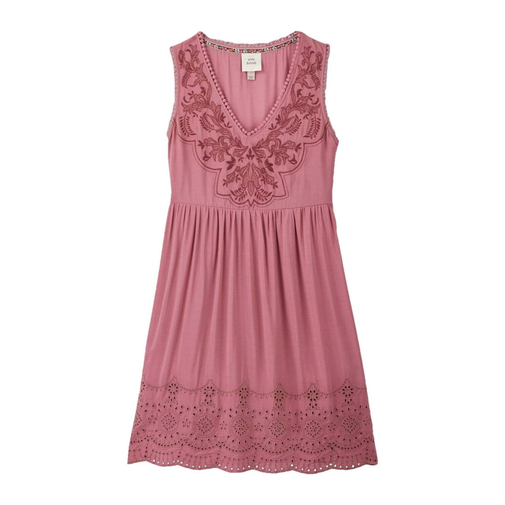 Knox Rose Women's Sleeveless Embroidered Shift Dress With Eyelet Detai Biggybargains Knox Rose Women's Sleeveless Embroidered Shift Dress With Eyelet Detai Biggybargains