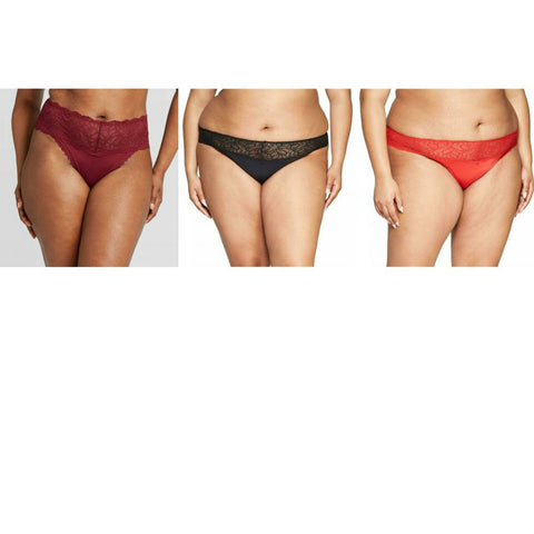Auden Women's Plus Size Micro Thong With Lace Waistband