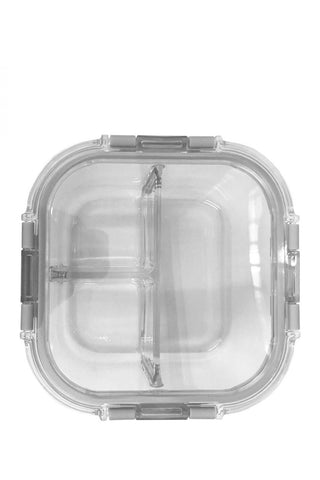 Edge Kitchen 3 Section Square Glass Food Locktop Container