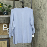 LOGO by Lori Goldstein Layers Women's Tie Front Heathered Kimono Cardigan