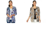 Lemon Way Women's 3/4-Sleeve Printed Cardigan
