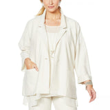 MarlaWynne WynneLayers Women's Plus Size Oversized Button Front Blazer