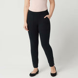 Susan Graver Weekend Premium Stretch Leggings With Zipper Detail Black Small