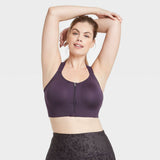 All In Motion Women's High Support Zip Front Sports Bra