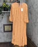 A New Day Women's Plus Size Leaf Print 3/4 Sleeve Tiered Dress 564648