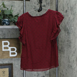 Style & Co Women's Dot Print Flutter Sleeve Top