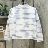 DG2 by Diane Gilman Women's Tie Dye Boxy Jean Jacket Chambray Small