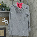 Dennis Basso Water Resistant Embellished Gingham Anorak Black/ White XXS