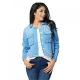 Side Stitch Women's Button-Front Textured Shirt Jacket