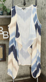 DG2 by Diane Gilman Sleeveless Tie Dye Duster Cardigan Navy XL