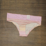 Auden Women's Striped Cotton Cheeky Underwear with Lace Waistband