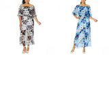 NWT Colleen Lopez Plus Size Off-the-Shoulder Flutter Maxi Dress. 694167-Plus 3X