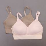 Rhonda Shear 2 Pack Molded Cup Bras With Mesh Back Detail Mocha/ Pink Large
