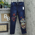 DG2 by Diane Gilman Women's Embroidered Peacock Jeans