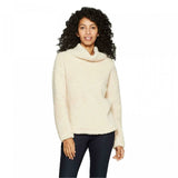 A New Day Women's Sherpa Pullover Cowl Neck Sweater Cream XS