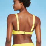 Xhilaration Women's Textured Cinch Front Bralette Bikini Top