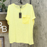 DG2 by Diane Gilman Women's Plus Size Slub Burnout Pocket T-Shirt