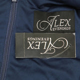 Alex Evenings Women's Rosette Embellished Lace A-Line Gown Navy Blue 12