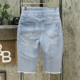 DG2 by Diane Gilman Classic Stretch Pull-On Bermuda Shorts Chambray XS