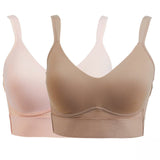 Rhonda Shear 2 Pack Molded Cup Bras With Mesh Back Detail Mocha/ Pink Large