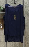 DG2 by Diane Gilman Women's Front Pleated Mixed Media Easy Tank Blouse