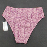 Shade & Shore Asymmetrical Ruffle Front High Waist Cheeky Bikini Bottom