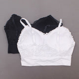 Rhonda Shear 2 Pack Lace Leisure Bras With Removable Pads Black/White Large