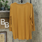 DG2 by Diane Gilman Women's Plus Size Ruffled Knit Hi Low Hem Top