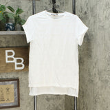 DG2 by Diane Gilman Embellished Cuff Sleeve T-Shirt White Small