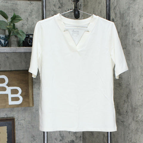 Denim & Co. Essentials Denim & Co. Women's Perfect Jersey Top Natural Small