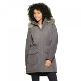 A New Day Women's Faux Fur Trim WAter Resistant Parka Jacket Coat Grey Large