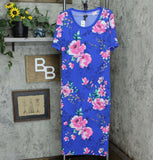 G.I.L.I. Petite Short-Sleeve Side Slit Maxi Dress