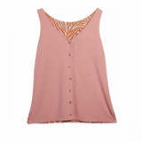 IMAN Women's Plus Size Boho Chic Reversible Button Front Tank Top