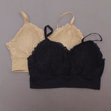 Rhonda Shear 2 Pack Lace Leisure Bras With Removable Pads Black/ Nude XL
