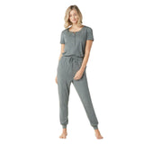 AnyBody Women's Petite Cozy Knit Button Jumpsuit