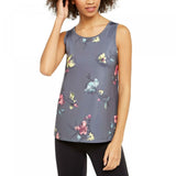 Ideology Women's Floral Print Mesh Back Tank Top
