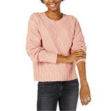 Ultra Flirt Women's Junior Fit Cable Knit Sweater