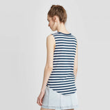 Modern Lux Women's USA Blue Striped Graphic Tank Top
