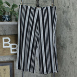 Susan Graver Women's Striped Liquid Knit Capri Pants