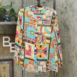 DG2 by Diane Gilman Women's Signature Collection Silk Blend Top Scarf Print XL