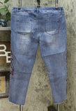 DG2 by Diane Gilman Women's Plus Size Embroidered Pull-On Faux Button Jeans