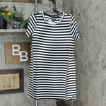 Bobeau Women's Striped Cotton T-shirt Dress