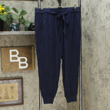 AnyBody Women's Petite Cozy Knit Jogger Pants Navy Petite Small