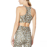 WVVY Plus Size Power High Neck Mesh-Inset Sports Bra Natural Leopard 3X