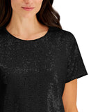 NWT Charter Club Petite Sequinned Popover Top. 100112505PT Petite Large