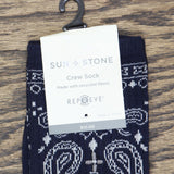 Sun + Stone Men's Paisley Printed Crew Socks