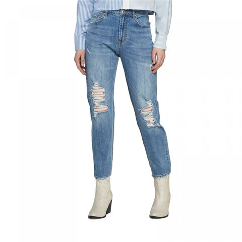 Wild Fable Women's Distressed Mid Rise Mom Jeans