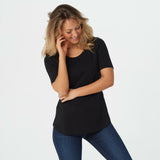 Isaac Mizrahi Live! Essentials Mizrahi Live! Pima Cotton T-Shirt Black Medium