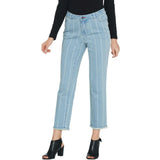 Peace Love World Women's Mia Striped Tapered Leg Jeans