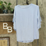 DG2 by Diane Gilman Women's Ruffle Sleeve Dolman Top Chambray Medium